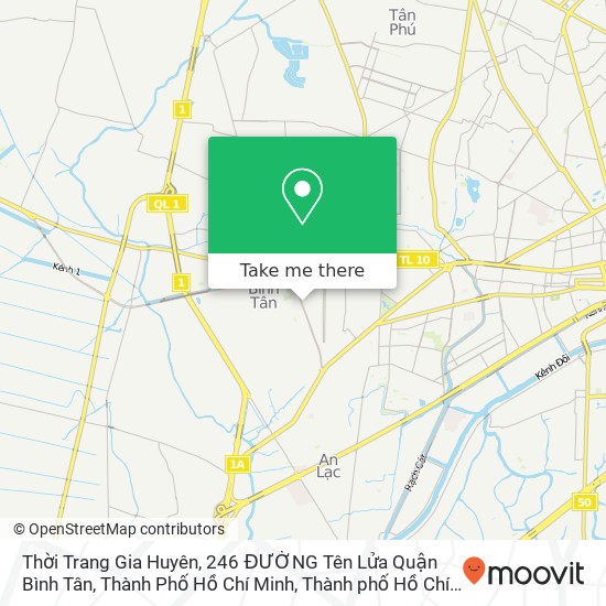 Bản đồ Thời Trang Gia Huyên, 246 ĐƯỜNG Tên Lửa Quận Bình Tân, Thành Phố Hồ Chí Minh