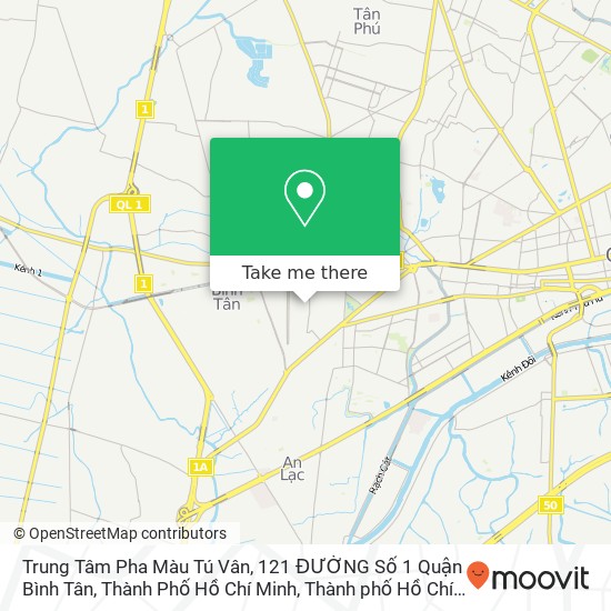Bản đồ Trung Tâm Pha Màu Tú Vân, 121 ĐƯỜNG Số 1 Quận Bình Tân, Thành Phố Hồ Chí Minh