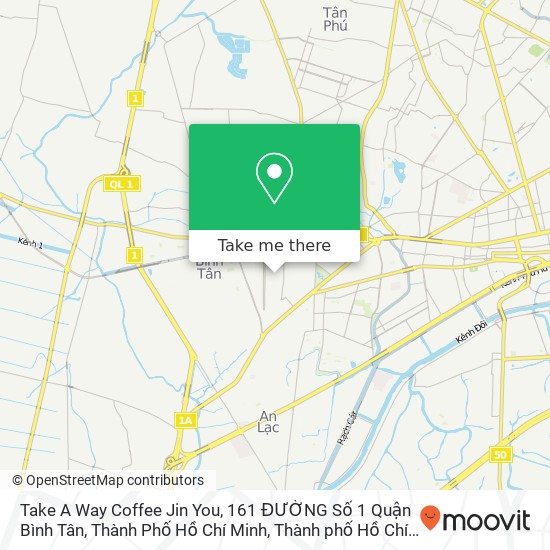 Bản đồ Take A Way Coffee Jin You, 161 ĐƯỜNG Số 1 Quận Bình Tân, Thành Phố Hồ Chí Minh