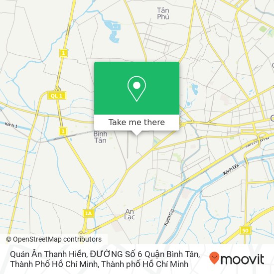 Bản đồ Quán Ăn Thanh Hiền, ĐƯỜNG Số 6 Quận Bình Tân, Thành Phố Hồ Chí Minh