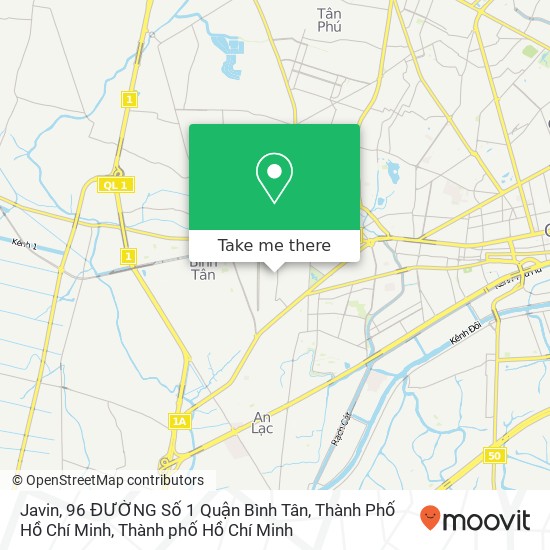 Bản đồ Javin, 96 ĐƯỜNG Số 1 Quận Bình Tân, Thành Phố Hồ Chí Minh
