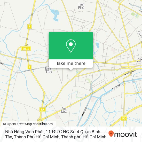 Bản đồ Nhà Hàng Vinh Phát, 11 ĐƯỜNG Số 4 Quận Bình Tân, Thành Phố Hồ Chí Minh