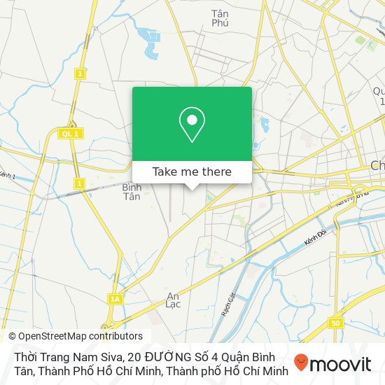 Bản đồ Thời Trang Nam Siva, 20 ĐƯỜNG Số 4 Quận Bình Tân, Thành Phố Hồ Chí Minh