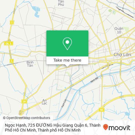Bản đồ Ngọc Hạnh, 725 ĐƯỜNG Hậu Giang Quận 6, Thành Phố Hồ Chí Minh