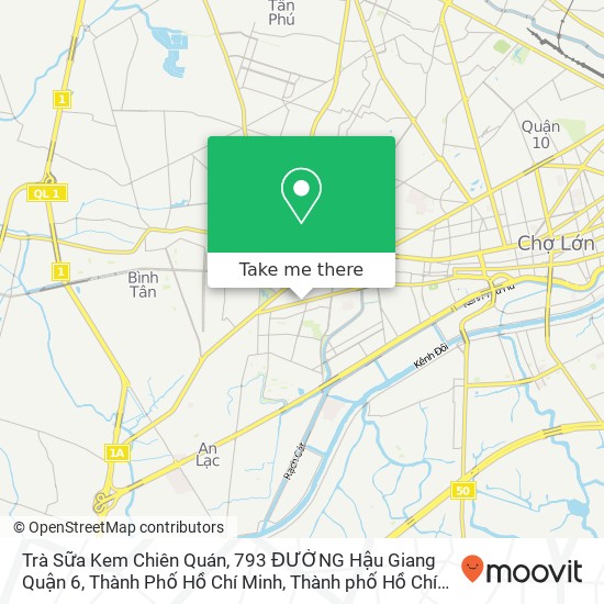Bản đồ Trà Sữa Kem Chiên Quán, 793 ĐƯỜNG Hậu Giang Quận 6, Thành Phố Hồ Chí Minh