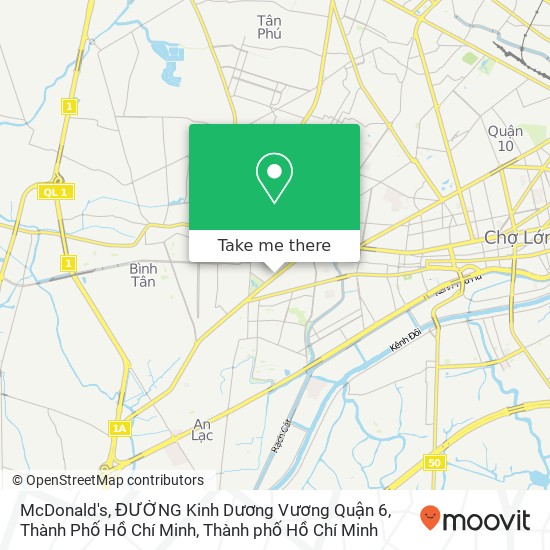 Bản đồ McDonald's, ĐƯỜNG Kinh Dương Vương Quận 6, Thành Phố Hồ Chí Minh