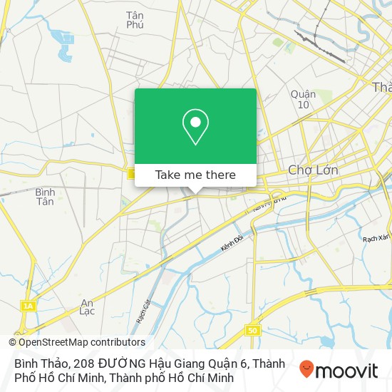 Bản đồ Bình Thảo, 208 ĐƯỜNG Hậu Giang Quận 6, Thành Phố Hồ Chí Minh