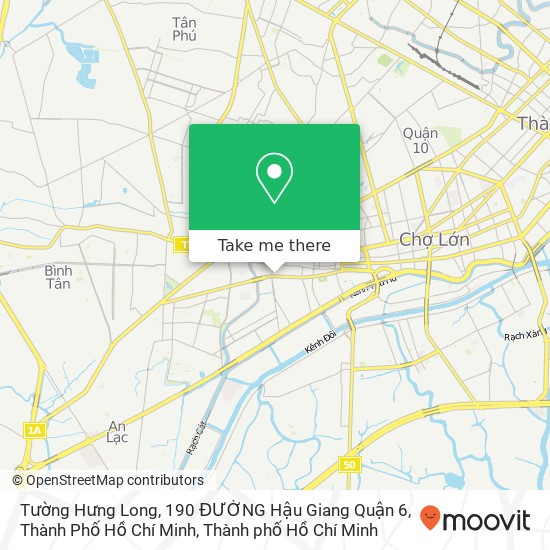 Bản đồ Tường Hưng Long, 190 ĐƯỜNG Hậu Giang Quận 6, Thành Phố Hồ Chí Minh
