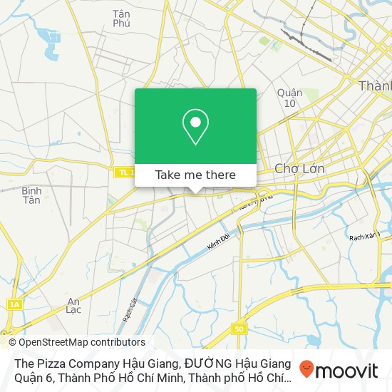 Bản đồ The Pizza Company Hậu Giang, ĐƯỜNG Hậu Giang Quận 6, Thành Phố Hồ Chí Minh