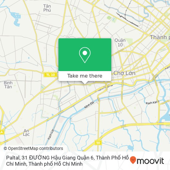 Bản đồ Paltal, 31 ĐƯỜNG Hậu Giang Quận 6, Thành Phố Hồ Chí Minh