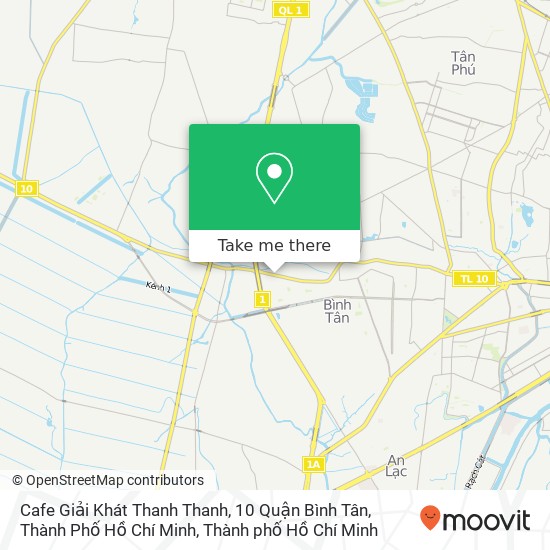 Bản đồ Cafe Giải Khát Thanh Thanh, 10 Quận Bình Tân, Thành Phố Hồ Chí Minh