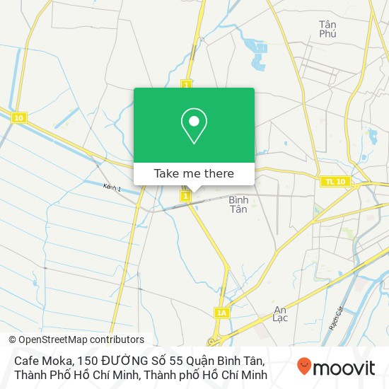 Bản đồ Cafe Moka, 150 ĐƯỜNG Số 55 Quận Bình Tân, Thành Phố Hồ Chí Minh