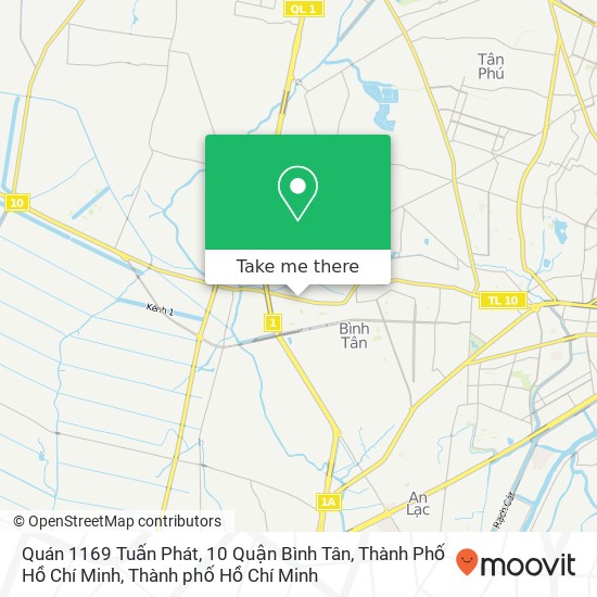 Bản đồ Quán 1169 Tuấn Phát, 10 Quận Bình Tân, Thành Phố Hồ Chí Minh