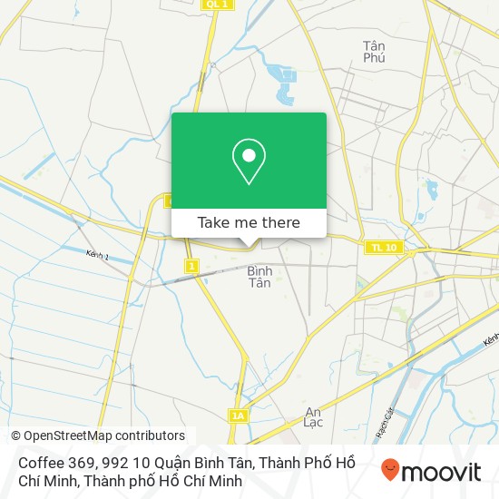 Bản đồ Coffee 369, 992 10 Quận Bình Tân, Thành Phố Hồ Chí Minh
