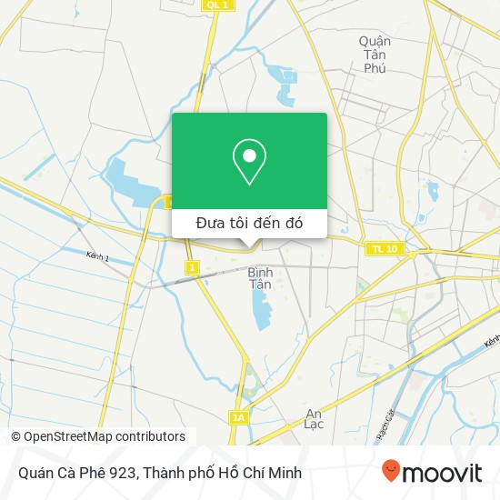 Bản đồ Quán Cà Phê 923, 10 Quận Bình Tân, Thành Phố Hồ Chí Minh