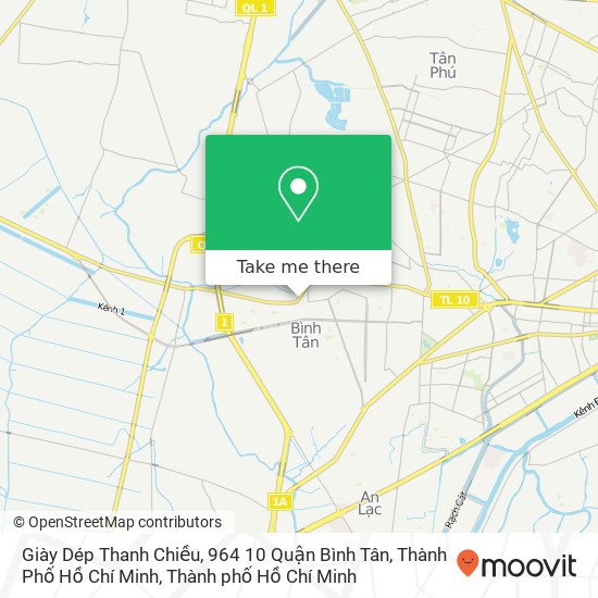 Bản đồ Giày Dép Thanh Chiều, 964 10 Quận Bình Tân, Thành Phố Hồ Chí Minh
