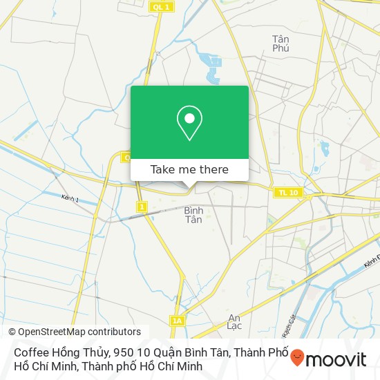 Bản đồ Coffee Hồng Thủy, 950 10 Quận Bình Tân, Thành Phố Hồ Chí Minh