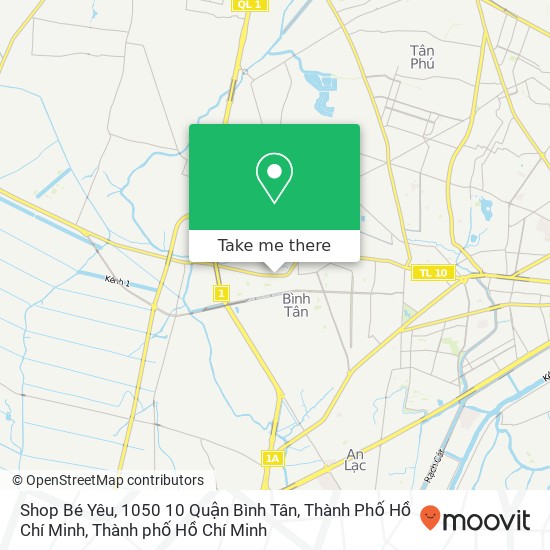 Bản đồ Shop Bé Yêu, 1050 10 Quận Bình Tân, Thành Phố Hồ Chí Minh