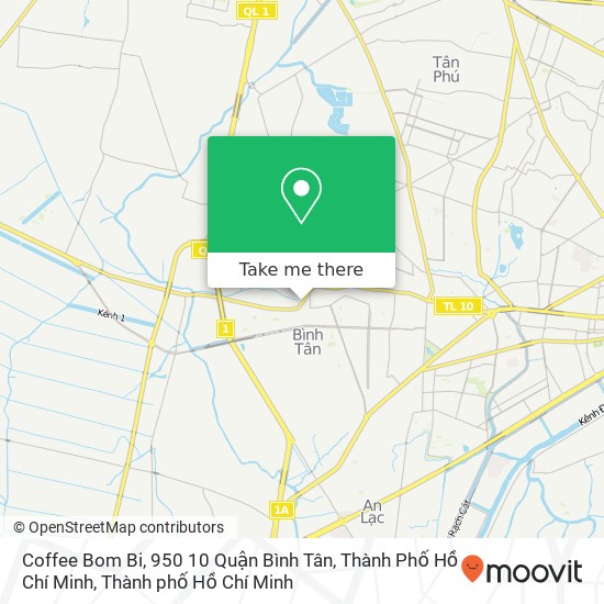 Bản đồ Coffee Bom Bi, 950 10 Quận Bình Tân, Thành Phố Hồ Chí Minh