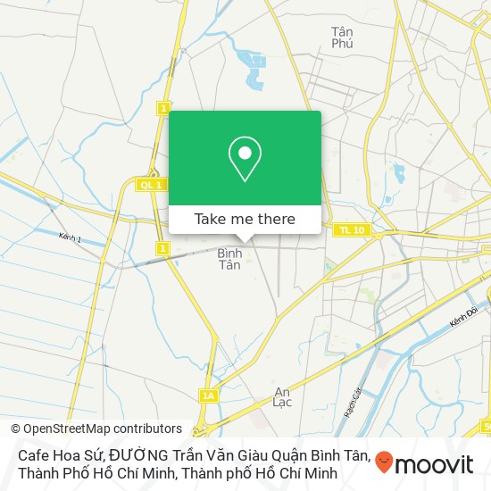 Bản đồ Cafe Hoa Sứ, ĐƯỜNG Trần Văn Giàu Quận Bình Tân, Thành Phố Hồ Chí Minh