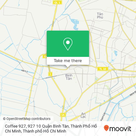 Bản đồ Coffee 927, 927 10 Quận Bình Tân, Thành Phố Hồ Chí Minh
