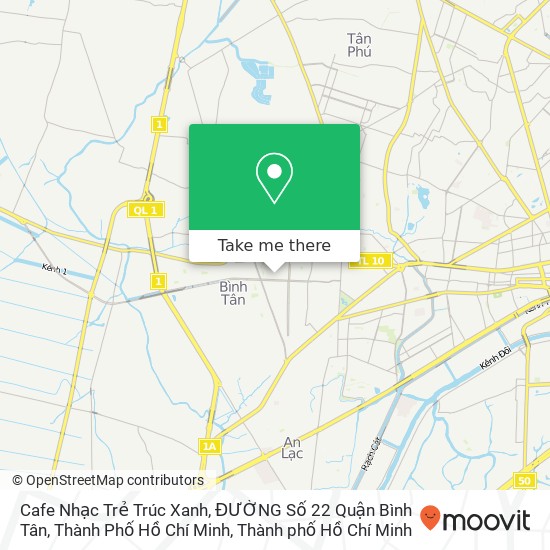 Bản đồ Cafe Nhạc Trẻ Trúc Xanh, ĐƯỜNG Số 22 Quận Bình Tân, Thành Phố Hồ Chí Minh
