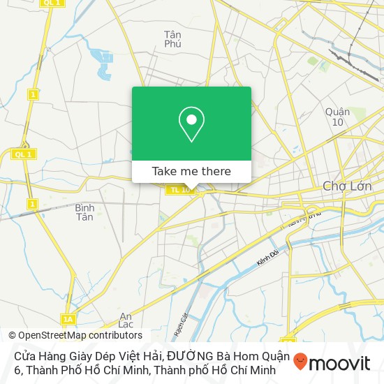 Bản đồ Cửa Hàng Giày Dép Việt Hải, ĐƯỜNG Bà Hom Quận 6, Thành Phố Hồ Chí Minh