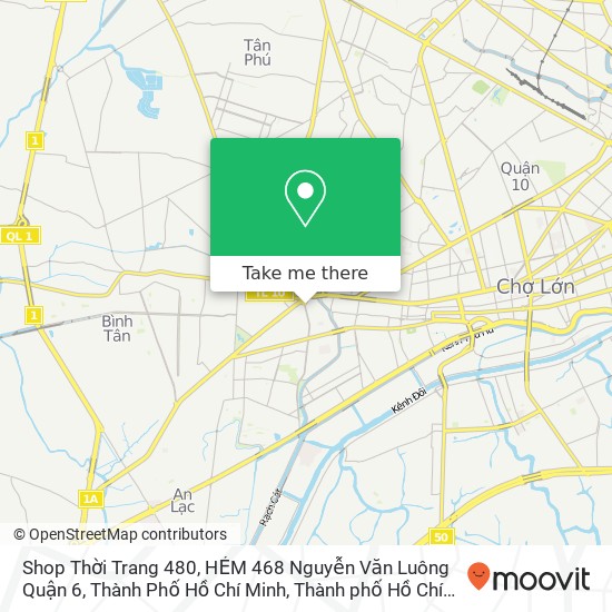 Bản đồ Shop Thời Trang 480, HẺM 468 Nguyễn Văn Luông Quận 6, Thành Phố Hồ Chí Minh