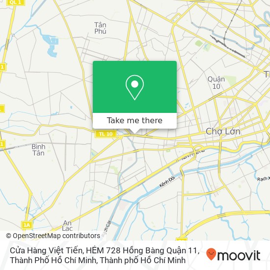 Bản đồ Cửa Hàng Việt Tiến, HẺM 728 Hồng Bàng Quận 11, Thành Phố Hồ Chí Minh
