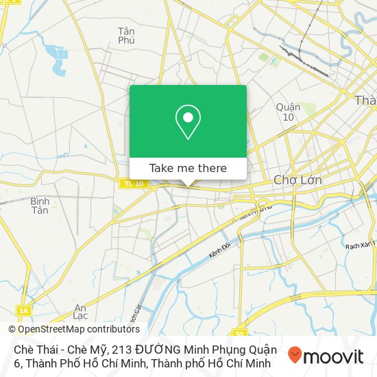 Bản đồ Chè Thái - Chè Mỹ, 213 ĐƯỜNG Minh Phụng Quận 6, Thành Phố Hồ Chí Minh