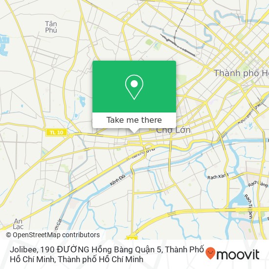 Bản đồ Jolibee, 190 ĐƯỜNG Hồng Bàng Quận 5, Thành Phố Hồ Chí Minh