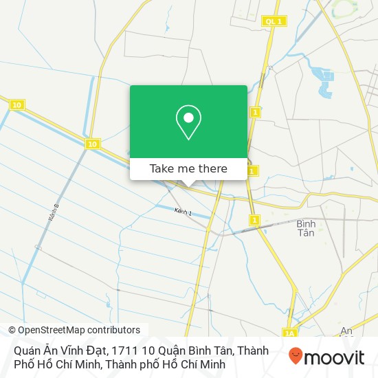 Bản đồ Quán Ăn Vĩnh Đạt, 1711 10 Quận Bình Tân, Thành Phố Hồ Chí Minh