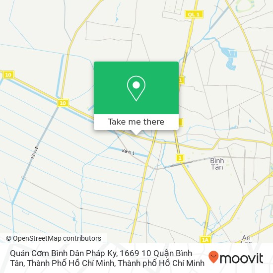 Bản đồ Quán Cơm Bình Dân Pháp Ky, 1669 10 Quận Bình Tân, Thành Phố Hồ Chí Minh