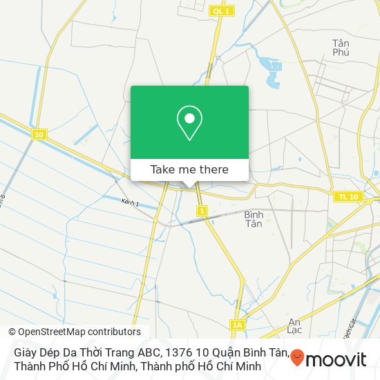 Bản đồ Giày Dép Da Thời Trang ABC, 1376 10 Quận Bình Tân, Thành Phố Hồ Chí Minh