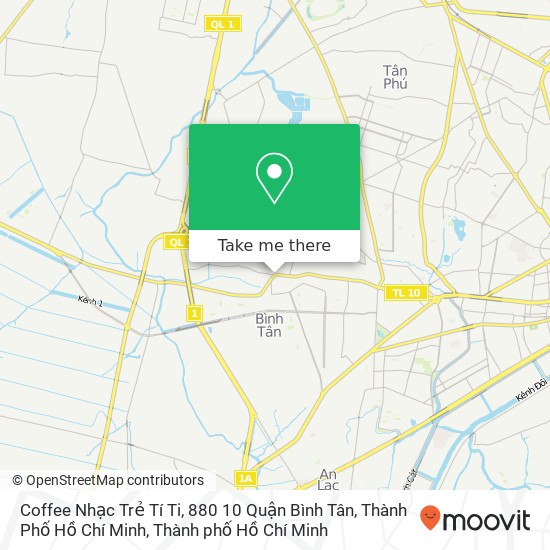 Bản đồ Coffee Nhạc Trẻ Tí Ti, 880 10 Quận Bình Tân, Thành Phố Hồ Chí Minh