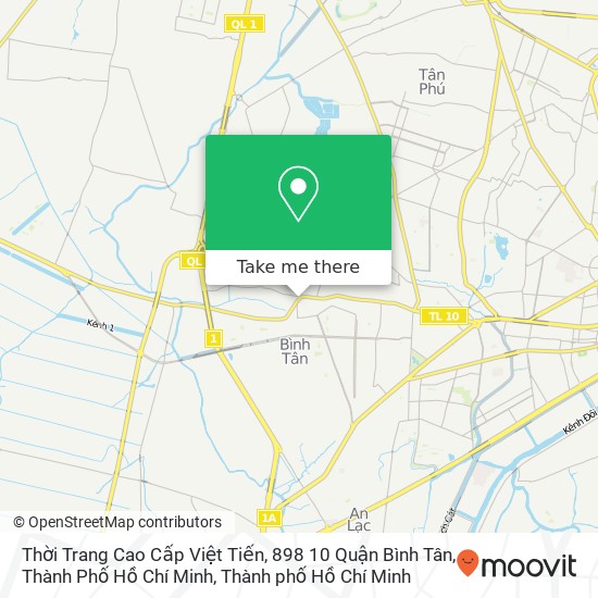 Bản đồ Thời Trang Cao Cấp Việt Tiến, 898 10 Quận Bình Tân, Thành Phố Hồ Chí Minh