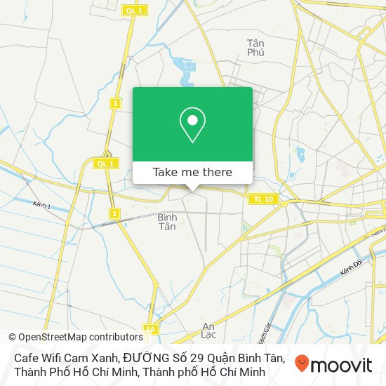 Bản đồ Cafe Wifi Cam Xanh, ĐƯỜNG Số 29 Quận Bình Tân, Thành Phố Hồ Chí Minh