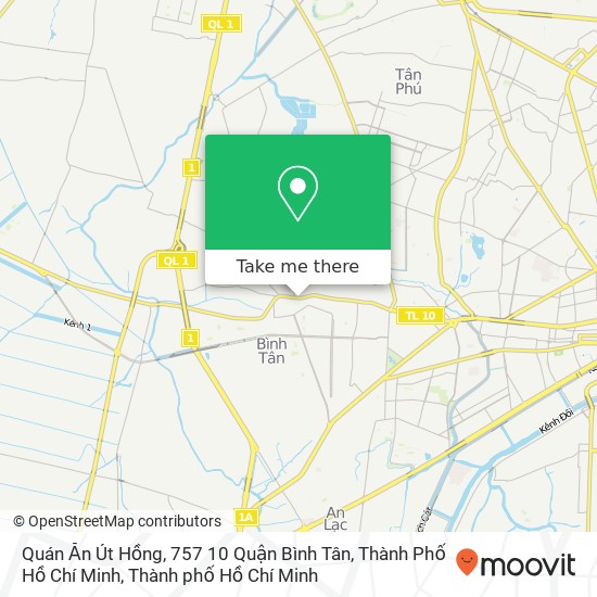 Bản đồ Quán Ăn Út Hồng, 757 10 Quận Bình Tân, Thành Phố Hồ Chí Minh