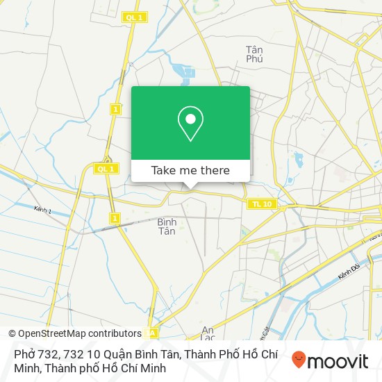 Bản đồ Phở 732, 732 10 Quận Bình Tân, Thành Phố Hồ Chí Minh