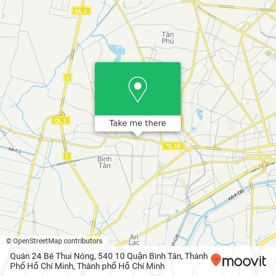 Bản đồ Quán 24 Bê Thui Nóng, 540 10 Quận Bình Tân, Thành Phố Hồ Chí Minh
