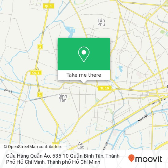 Bản đồ Cửa Hàng Quần Áo, 535 10 Quận Bình Tân, Thành Phố Hồ Chí Minh