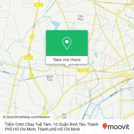Bản đồ Tiệm Cơm Chay Tuệ Tâm, 10 Quận Bình Tân, Thành Phố Hồ Chí Minh