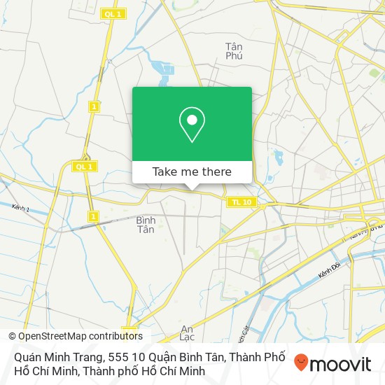 Bản đồ Quán Minh Trang, 555 10 Quận Bình Tân, Thành Phố Hồ Chí Minh