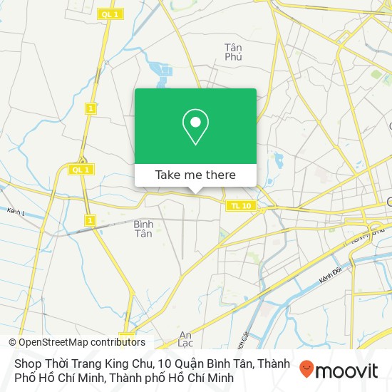 Bản đồ Shop Thời Trang King Chu, 10 Quận Bình Tân, Thành Phố Hồ Chí Minh