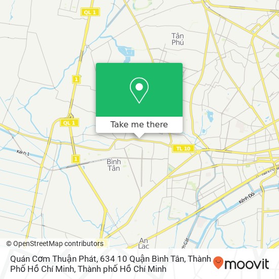 Bản đồ Quán Cơm Thuận Phát, 634 10 Quận Bình Tân, Thành Phố Hồ Chí Minh