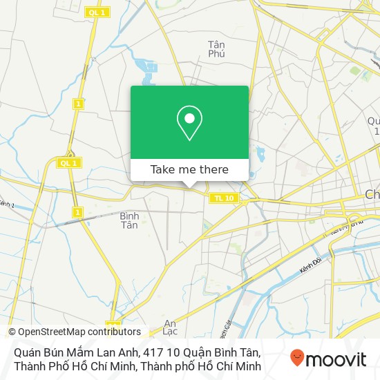 Bản đồ Quán Bún Mắm Lan Anh, 417 10 Quận Bình Tân, Thành Phố Hồ Chí Minh