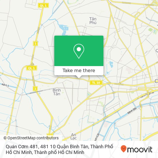 Bản đồ Quán Cơm 481, 481 10 Quận Bình Tân, Thành Phố Hồ Chí Minh