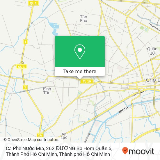 Bản đồ Cà Phê Nước Mía, 262 ĐƯỜNG Bà Hom Quận 6, Thành Phố Hồ Chí Minh
