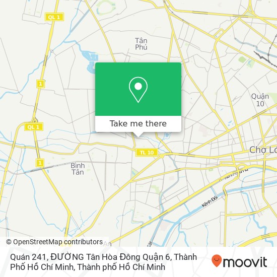 Bản đồ Quán 241, ĐƯỜNG Tân Hòa Đông Quận 6, Thành Phố Hồ Chí Minh