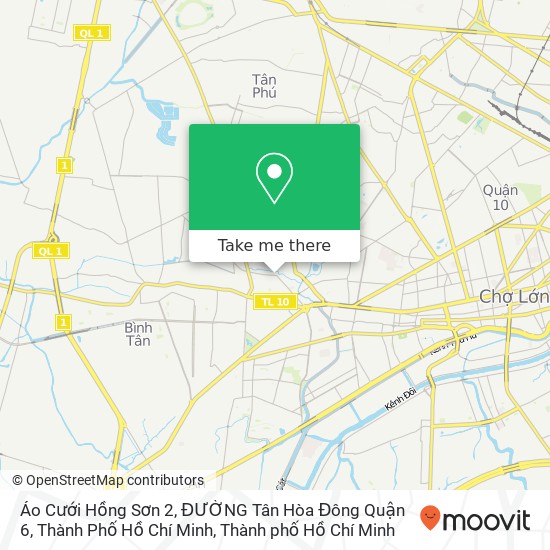 Bản đồ Áo Cưới Hồng Sơn 2, ĐƯỜNG Tân Hòa Đông Quận 6, Thành Phố Hồ Chí Minh